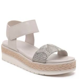 Franco Sarto Tinaka Espadrille Wedge Sandal Off White/Gray Snake Print Size 8